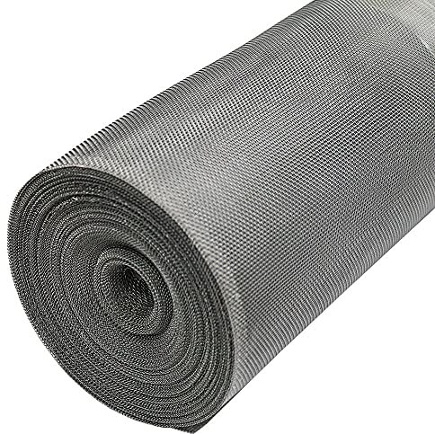 The Mesh Company Insect Fly Mosquito Netting Mesh Roll Durable Insect Mesh Screen Roll For Door and Window Blocks Fruit Flies, Bees, Bugs, Spiders and Moths (10m x 1200mm Aluminium Roll)