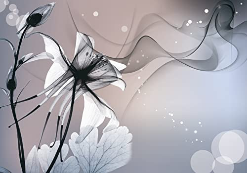 Wesmilewallpaper Papier Peint Panoramique 3D L'Art Noir Et Blanc Moderne Fleurit Beau Fond Papiers Peints Intissé Tapisserie Murales Poster 250x175cm