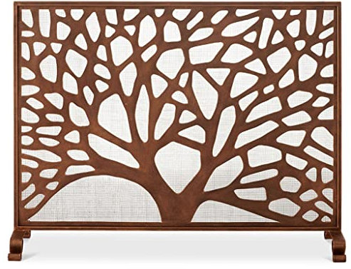 luckxuan Salvachispas Chimenea Pantalla de Chimenea de Panel Hierro Forjado Hogar Chimenea Partition Hollow Mesh Vertical Chimenea Bar Guardia de Seguridad