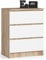 AKORD Kommode K60 mit 3 Schubladen | für das Wohnzimmer Schlafzimmer Schrank Büro Arbeitszimmer | Modernes Funktionales Design | B60 x H77 x T40 cm, Gewicht 25 kgSonoma Eiche/Weiß