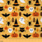 Halloween Stoff Meterware Cartoon Kürbis Polsterstoff Geisterlaterne Dekostoff zum Quilten Nähen Kinder Jungen Mädchen Orange Halloween Dekorationen DIY Craft Patchwork 92 x 150 (HxB)