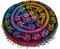 Runder Mandala-Bodenkissenbezug, Sitzkissen, Überwurf, Hippie, dekorativ, Bohemian-Ottomane, Pouf, Pompom-Kissenbezüge, Boho-Indisch, 55,9 cm (Multi Up Hathi)