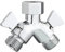 Tecmolog Inverseur Douche 2 Voies G1/2 Distributeur Y en Laiton avec Robinets d'Arrêt Salle de Bain, Chrome, DSF017