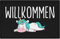 Trendation - Willkommen Fußmatte Einhorn Lustig Geschenk Frauen Fussmatte Innen und Außen-Bereich 60x40 cm