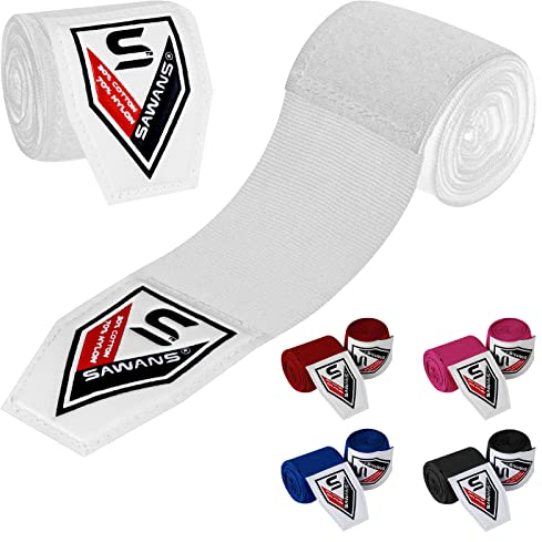 Boxen Handbandagen Kampfsport Bandagen Innenhandschuhe Schlagen MMA 2,5 3,5 4,5 Meter Handgelenkstützgurte Elastische Trainingstasche Kampfsport unter den Handknöcheln Schutzhandschuhe (3.5 M, Weiss)