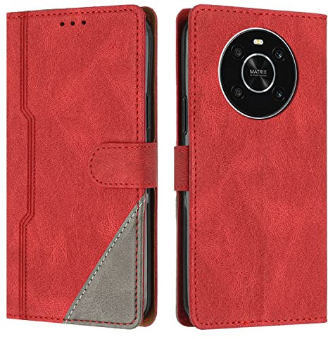 RADOO Funda para Huawei Honor X9 4G / 5G / Honor X30 / Honor Magic 4 Lite, Funda Cartera de Cuero Multifunción, Flip PU Cuero Carcasa Magnético Caso Cartera Móvil Case para Huawei Honor X9 4G (Rojo)
