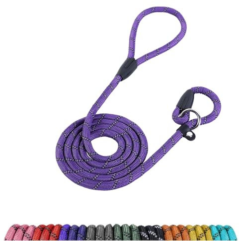 Loutep Slip Lead For Dogs-1.8m Long Rope Dog Leash With Reflective Stitching Slip On Easily With No Collar Or Harness Needed Anti-Choke Dog Slip Lead Ideal For Small Puppy Large & Medium Dogs Training