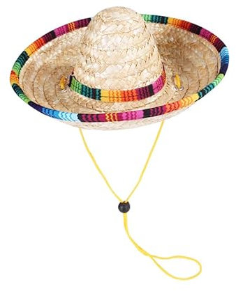Mini Sombrero Paille Chapeaux Fête Chapeau Mexicain Décorations Fête Chapeaux Costume avec Boucle Réglable pour Chien Et Chat pour Enfan TS Poupées Animaux Compagnie