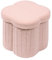 Bonlife Pink Ottoman Storage Box,Folding Storage Seat Box,Small Footstool For Living Room,Kid's Toy Chest Box,Teddy Flower Shape,32x32x32cm
