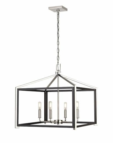 Innovations Lighting Wiscoy - 4 Light Chain Hung Pendant-19.75 Inches Tall and 20 Inches Wide-Black Polished Nickel Finish -Traditional in