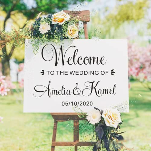 ISR Willkommen bei unserem Hochzeitsaufkleber,willkommensschild,Welcome Sign,hochzeits-willkommensschild,deutsche Aufkleber zur Taufe(Nur Aufkleber) (98x57cm)