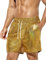 Casey Kevin Metall Shorts Herren Glänzende Kurze Hose Party Gold Silber Bar Metallic-Shorts Pailletten Boxershorts