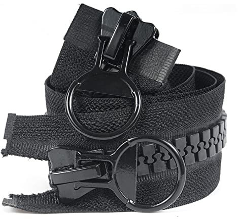 Sostituzione della cerniera lampo, 75/80/85/90/95/100/120/150 Cm Grande Nero Doppio Cursore Estremità Aperta for Piumino Cappotto Tasca Cursore con Cerniera (Lunghezza : 75CM) (Dimensioni : 120cm)