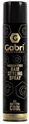 Gabri Cool Maximum Power Hair Styling Spray 400 ml Black - Spray Modellante Unisex, Massima Potenza, Volumizzante, Modellante E Fissante, Senza Appiccicosità