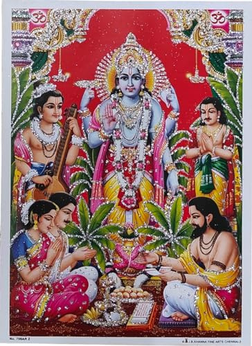Rastogi Handicraft Indien Best Of Nachdruck Hindu-Gott, Poster/Bild mit ungerahmt (weißes Papier, Satyanarayan-Ji-Katha-17,8 x 12,7 cm)