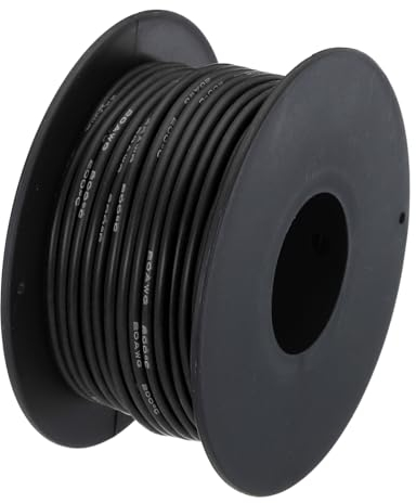 QUARKZMAN 20 Gauge Silikonkabel 20AWG Elektrisches Kabel, verzinnter Kupferdraht, hochtemperaturbeständig, 49,2ft Schwarz für Auto-Modell Elektrogeräte
