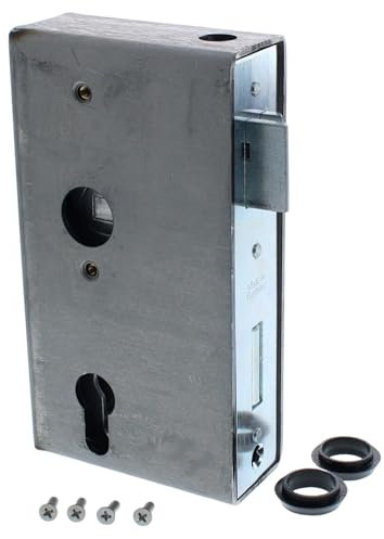 ToniTec Einsteckschloss mit Einschweißkasten 172x40x90 mm Schlosskasten zum Einschweißen für Metalltore Dornmaß 60 mm