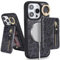 SailorTech iPhone 13 Pro Max Phone Leather Case with Credit Card Holder Magsafe, iPhone 13 Pro Max Case Ring Stand with Kickstand Card Slots Wallet Detachable 2-in-1 Zipper Case - Black Leopard