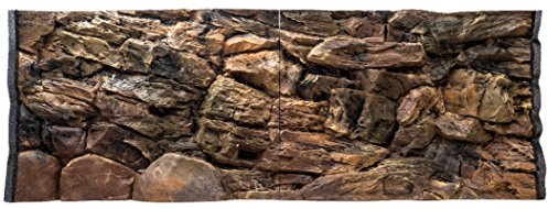 WYSKONT Aquarium Rückwand 3D Lesbos - Aquarium Hintergrund - Aquarium Zubehoer - Hintergrund - Aquarium Deko - 146x54 cm zweiteilig für Aquarium 150x60 cm - braune Farbe - Aquarium Groß