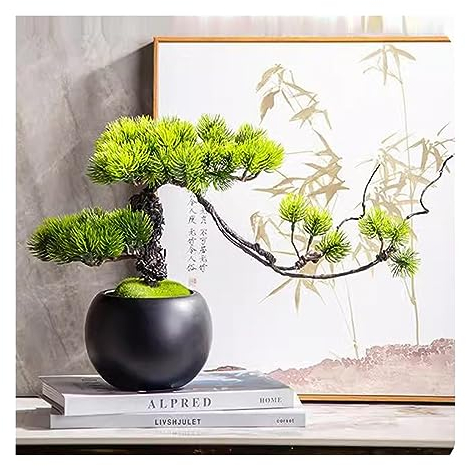Künstlicher Bonsai Simulierte Willkommens-Kieferndekorationen im chinesischen Stil, Zypressen, kleine Pflanzen, Wohnzimmer, Heimdekorationen, künstliche Kiefer, Bonsai Kunstpflanze Künstlicher Bonsai