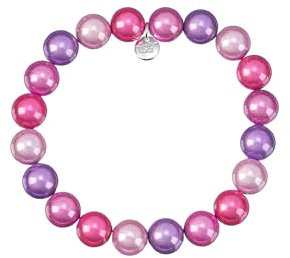 Leslii Reflective Pearls Perlen-Armband Magic 3D-Effekt (Pink-Lila Ø 10mm)