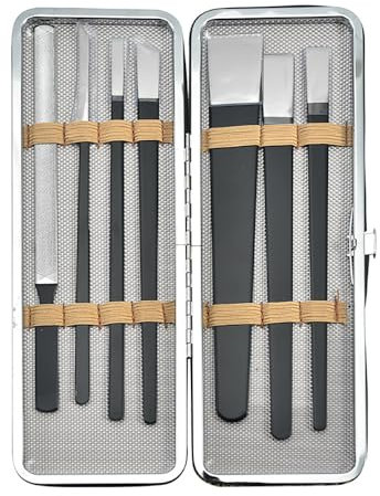 Generic Juego de 7 cuchillos profesionales de pedicura, cuchillo de pedicura de acero inoxidable, removedor de callos de piel muerta con caja de almacenamiento para manos y pies