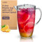 Carafe en plastique de 2 L (1 paquet), pichet en plastique et couvercles avec bec ventilé – Parfait pour les pique-niques, barbecues, fêtes de jardin et jus, limonade – Design opaque