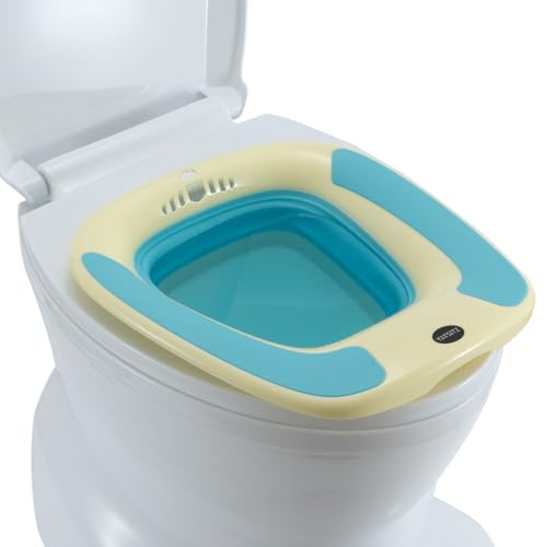 Sitz Bath, Foldable Sitz Bath for Hemorrhoids, Sitz Bath for Toilet Seat, Sitz Bath for Postpartum Care, Sits Bath Tub for Women Men Adults, Sitz Bath Soak Salts Basin, Hip Bath Bowl, Blue