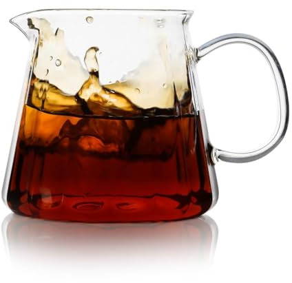 watchget Glas-Kaffeekaraffe, 600 ml, hitzebeständig, Borosilikatglas, Kaffeekanne, 590 ml, transparent