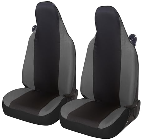 Auto Accessori Lupex Autositzbezüge kompatibel mit Smart fortwo 450 451 und 453 1 2 3 Serie Stoff Polyester (Schwarz-Dunkelgrau)