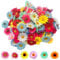 WBZOWRB 100 Stück Künstliche Bunte Blumen, 4Cm Blüten Künstliche, Blumen Deko, Blumenköpfe Gemischt Kleine Seidenblumen Zum Basteln Streudeko Blütenköpfe Deko Für Hochzeit Feste Party Diy