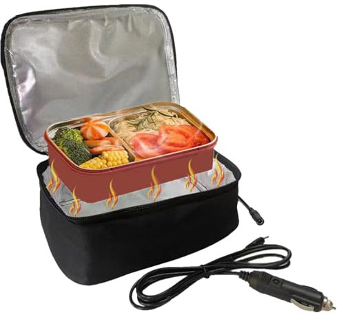 Heated Lunch Box, Insulated Lunch Bag for Outdoor - Outdoor Electric Lunch Box Cooler Bag for Car, Truck, , Road Travel