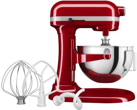 KitchenAid Batidora Amasadora Bowl-Lift 5.2L Heavy Duty, Cuerpo y Engranajes Metálicos, 11 Velocidades, Flex Edge, 67 Puntos de Contacto, Empire Red