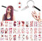 ZELAITE Blutige Schere Messer im Kopf, Halloween make up set, 30pcs Halloween Zombie Scars Tattoo Grusel Zombie Accessoires Horror Kostüm Gruselkostüm (B)