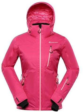 ALPINE PRO REAMA Damen Skijacke Mit Kapuze, Snowboard, Stretch, Winter, Outdoor, Wander, Berg, Wasserdichte und Atmungsaktive Freizeitjacke