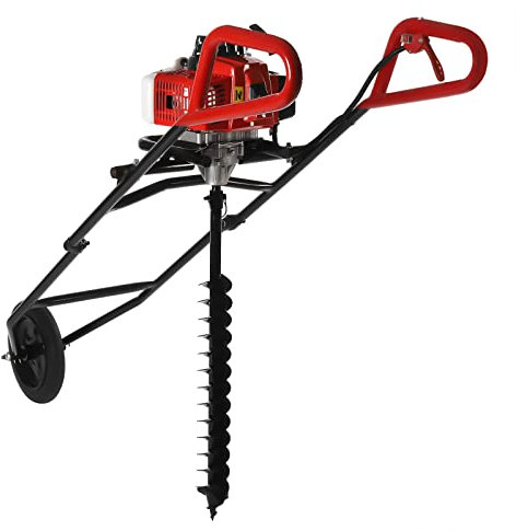 Trapano a benzina a 2 tempi, 3 CV, 63 cc, per pozzi, trapano a terra, doppia elica, manuale da giardino, 1200 ml, avviamento a mano, 2,2 KW, 8800 ± 300 rpm
