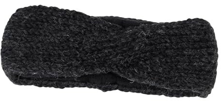 Weiches Stirnband aus Nepal 100% Wolle Handarbeit (Anthrazit, Einheitsgröße)