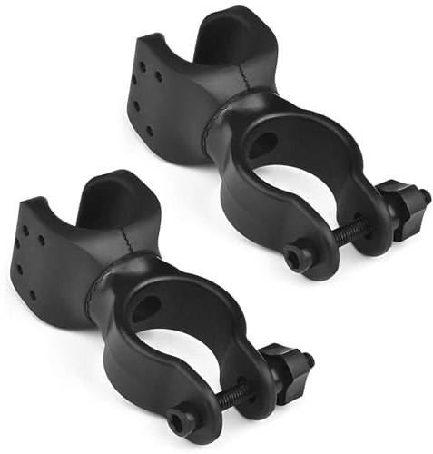 ZPLASK 2Pcs Walking Stick Holder, Crutch Holder for Mobility Scooter with 360 Degree Rotatable Clip, Walking Stick Holder for Mobility Scooter, Easy Attach Mobility Scooter Accessories UK