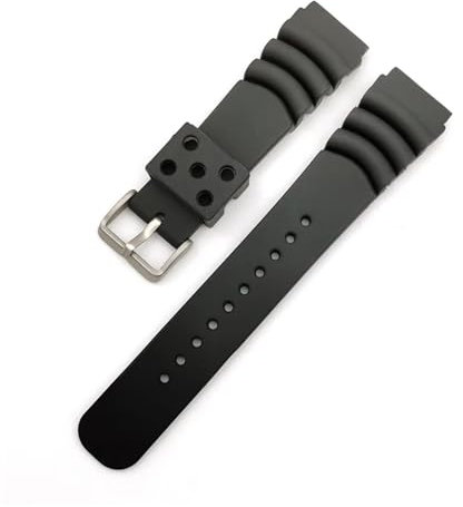 MAMA'S PEARL Bracelet De Sport En Silicone Adapté For Seiko, Bracelet De Montre De Plongée Étanche En Caoutchouc PU For Hommes, Bracelet De Remplacement, Accessoires De Montre 20mm 22mm(Black,22mm)
