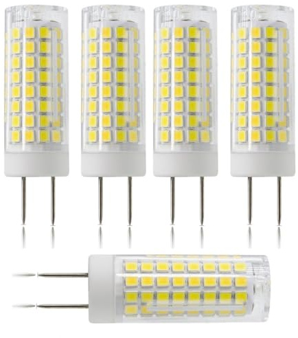 G8 LED Ampoule 10W, 10W équivalent à 100W halogène, 1000lm, 5 Ampoules LED, AC220V - 240V, Angle de Faisceau de 360 °, pour l'éclairage Domestique(Warm White 3000K)