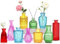 Lot de 10 mini vases en verre multicolores pour décoration de table, vintage, pour mariage, bureau, jardin, comme cadeau de pendaison de crémaillère, pour les amis et la famille