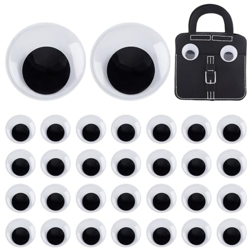 PH PandaHall 30pcs Large Wiggle Eyes 5cm Googly Eyes Giant Plastic Wiggle Eyes with Self Adhesive Flat Round Stickers Eyes Black White Craft Eyes for DIY Craft Scrapbooking Party Home Decor