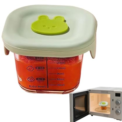 Nuytghr Babykost Behälter, Glas Aufbewahrungsbehälter Für Babynahrung, Dichte Schüsseln Esszubehör Box Für Gefrierschrank Reisen Zuhause Kinderbetreuung Kleinkinder Snacks Salat