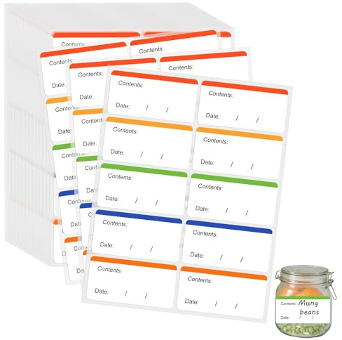 600 Stück Gefrieretiketten Selbstklebend Ablösbar, Gefrieretiketten Zum Beschriften, Ablösbare Etiketten Klebeetiketten Etiketten Gefriergut für Gefrierdosen Gläser (60x30mm)