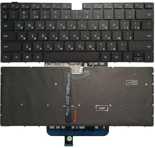 QWCOZSY Laptop-Ersatzteile Beleuchtete französische/lateinische/US-/russische Tastatur für Huawei für MateBook D14 D15 Boh-WAQ9R Boh-WAQ9L BohL-WFP9 Bob-WAE9P Magicbook 15(Russian)