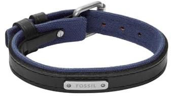 Fossil Herren Leder mit Schnallenverschluss Armband