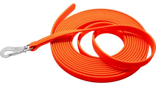 SPRENGER Footballgrip BioThane Schleppleine 5 m - ohne Handschlaufe, orange - robuste Hundeschleppleine für Training, Arbeit und Alltag