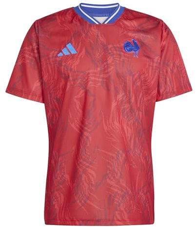 adidas Herren France Rugby Prematch Kurzärmelig (1er Pack)