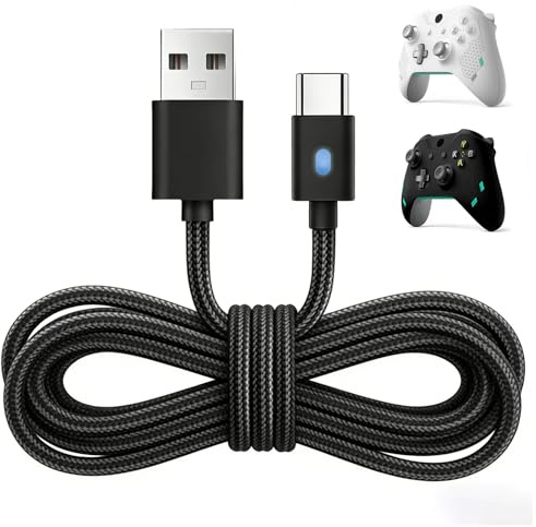 hommova 3m USB-C Charging Cable for PS5 & Xbox Controllers, Nylon Braided Data Sync Cord for DualSense, Xbox Series X/S, Switch Pro, Samsung Galaxy