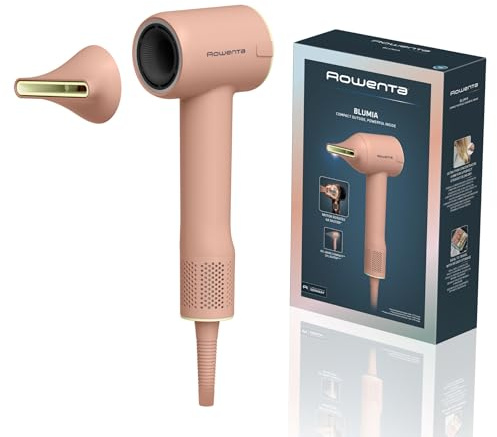 Rowenta Blumia, Asciugacapelli Compatto, Rosa | con Asciugatura Rapida, Generatore di Ioni, 3 Temperature, 2 Velocità, Beccuccio Magnetico